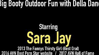 Sara Jay's dirty talk and fingering lead to a hot lesbian scene