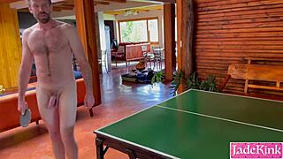 Amateur stepsister gets bent over and fucked after losing a game of ping pong