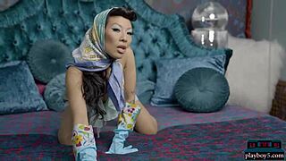 Damn, Asa Akira’s big boobs in a solo striptease are unreal!
