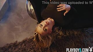 Close-up shots of blonde pornstar Anna Claire's shaved pussy