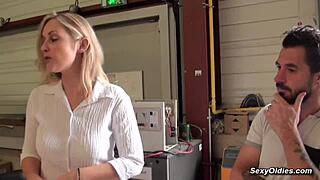Tall milf Melany Paris gets fucked in the warehouse