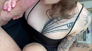 Hot tattooed teen's wild solo session with anal toys