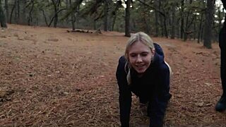 Public humiliation for a kinky MILF in the woods
