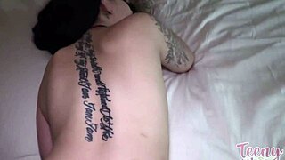 Sultry brunette gets mature man’s cum in her ass