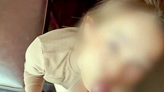 Asian wife gets puffy pussy pounded in public amateur sex