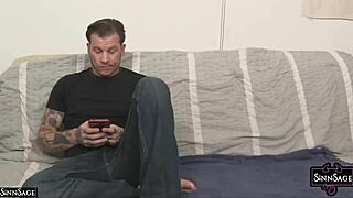 Brunette bitch Sinn Sage playing with her feet while making love