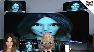Femdom Amazon position sex with a thrilling pussy-eating scene - Sexbot 3 gameplay