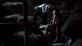 Mariah Bonner gets banged hard in barn mask.