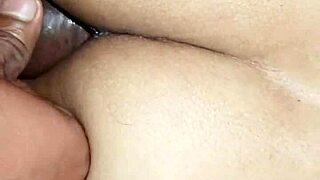 Girlfriend cried while taking a huge cock in her tight ass hole