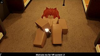A magic wand brings solo girl to a new level of pleasure in Roblox