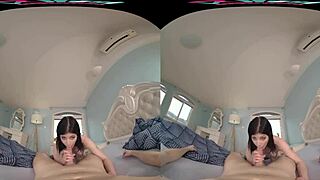 vrhush serves up a steamy blowjob with breakfast alongside nessy blue. her brunette charm shines in pov riding.