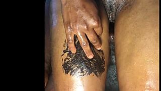 Man, thigh fuck with handjob and fingering feels insane on her curvy laps
