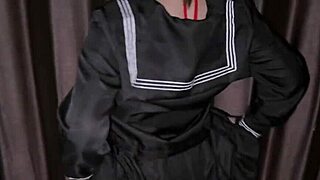 Japanese student creampied hard by teacher in bedroom