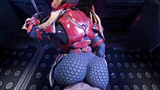 Female Sangheili takes control and dominates man in wild encounter