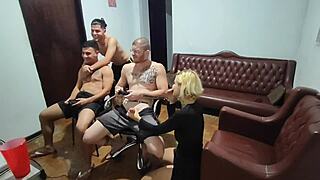 Hey, my buddies came for video games but ended up in wild gay sex!