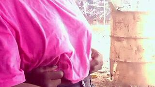upskirt fun with african teen slut at public park today