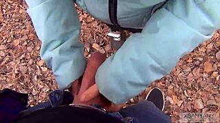 man, had such good sex outdoors with this hot married wife in pantyhose, got a huge mouthful of cum, oops!