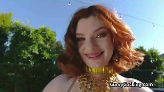 curvy ginger finishes oriental dance on big cock ride