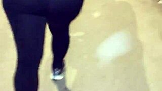 Madura Culona Teases in See-Through Leggings on Public Streets