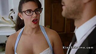 Tied Up Teen Gets Throat Banged and Ass Caned Hard