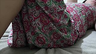 Here's a story of a chubby Pinay mom wondering about her look in a tight dress. She flashes curves outdoors.