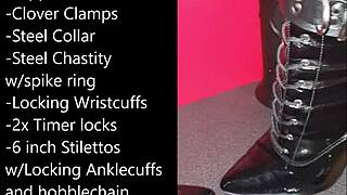 Sissy prepares for extreme self-bondage with toys and buttplug