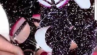 the dominant bitch struts in boots and latex while commanding her slave with financial control in a fetish music video