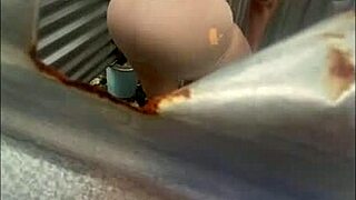 Amateur camera captures Latina in outdoor dressing room