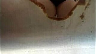 Amateur camera captures Latina in outdoor dressing room