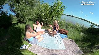 nesty sissy & diane chrystall outdoor orgy with escaped prisoner... oh no!
