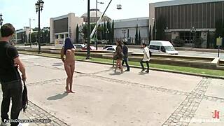 Блин, эта испанская шлюха получила сперму на себя и трахнули в жопу на публике, так дико!