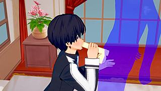 소드 아트 온라인 야오이에서 키리토의 블로우잡과 베어백 크림파이, 시시 크로스드레스 애니