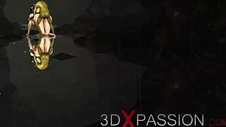 Osupljen, ko me zeleni pošast trdo jebe v mistični jami