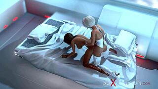 yo, romsex alarm! het shemale android knuller en sexy dame dypt på stasjonen.