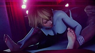 spider gwen's ass feels so tight on bed anal oh god