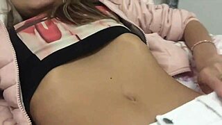 skinny teen blonde plays belly fetish webcam solo skinny homemade tease