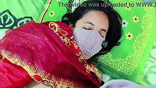 damn naughty desi stepmom in saree licks hairy pussy and fucks stepson hard on bedroom bed