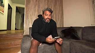 culona walks in after ages and spots her ripped stepbro ready to pound her on the bed