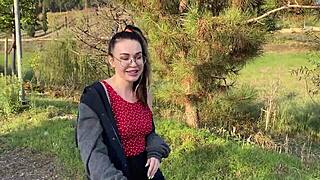 pretty redhead girlfriend's risky outdoor quickie in public park