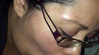 cute bbw latina ex-girlfriend slurps on my huge white cock hungrily