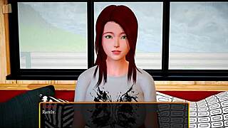 REDHEAD TEEN rides hard in MY NEW FAMILY game 389