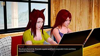 REDHEAD TEEN rides hard in MY NEW FAMILY game 389