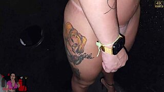 What happens when she meets a stranger through the gloryhole wall without any protection?