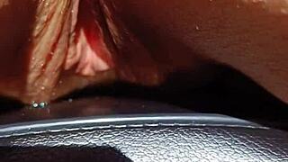 damn this horny mature flashes her huge wet pussy lips slow mo