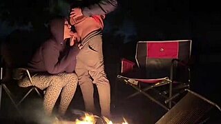 wanna get caught? curvy wife offers pussy for public camp fucking thrill