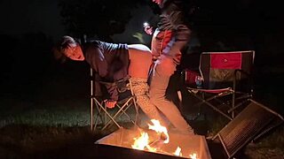 wanna get caught? curvy wife offers pussy for public camp fucking thrill