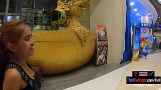 Thai teen slurps boyfriend's monster cock post-bowling game