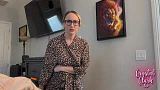 stepmom stares hungrily at my throbbing monster cock all day