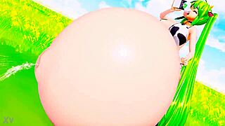 ohh my cow woman cosplay belly swells huge as tits milk and ride wildly