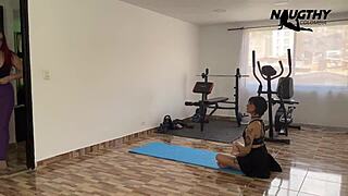 Yoga teen teaches milf to lick pussy 😏 deepthroat and toys too!